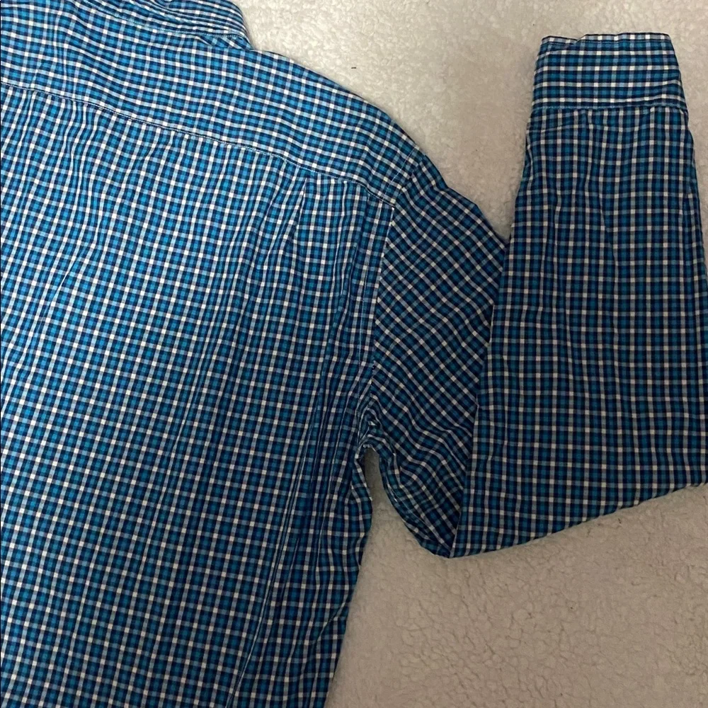 J.Crew Mens size large blue plaid button down long sleeve shirt